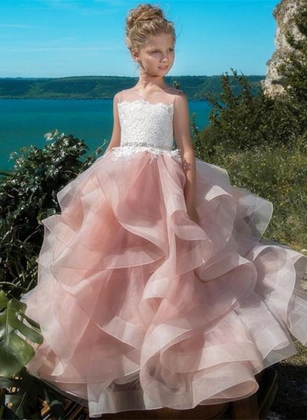 Vestidos de menina 2023 FLOR CARTA PARA OBSAGO DE CASAMENTO APLICES FLORAIS APLICES FLORAIS SKIRS DIRETAS DO MENINAS VESTIM