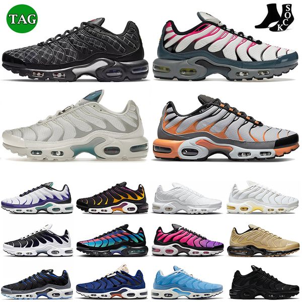 Дизайнер TN Plus Men Tns Runs Sports Shouse Suse 12 Oreo Smoke Grey Triple Black All White Hyper Blue Womens Outdoor Tnf Terrascape Trainers Кроссы 36-46