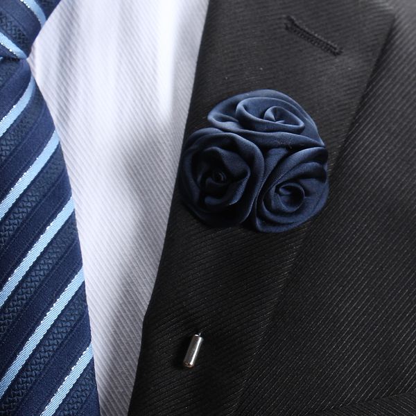 Outros acessórios do noivo broche de seda artesanal homens corsages artificial rosa flor corsages roupas de casamento decoração para o presente