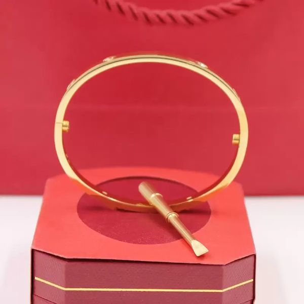 4/6 мм браслет 6 -й титановый сталь дизайнер дизайнер женщин мужчины любят браслет браслеты серебряное розовое золото отвертка для ногтя браслет