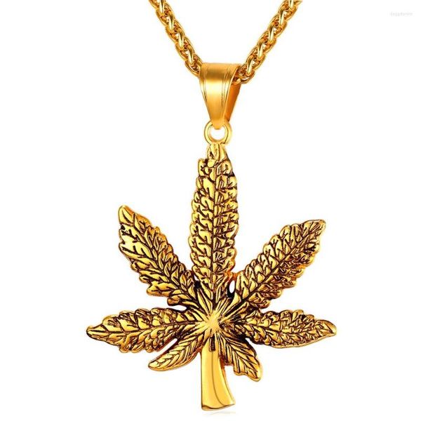 Anhänger Halsketten Collare Hippie Gold Farbe Edelstahl Streetwear Männer Schmuck Kanada Halskette Frauen P202