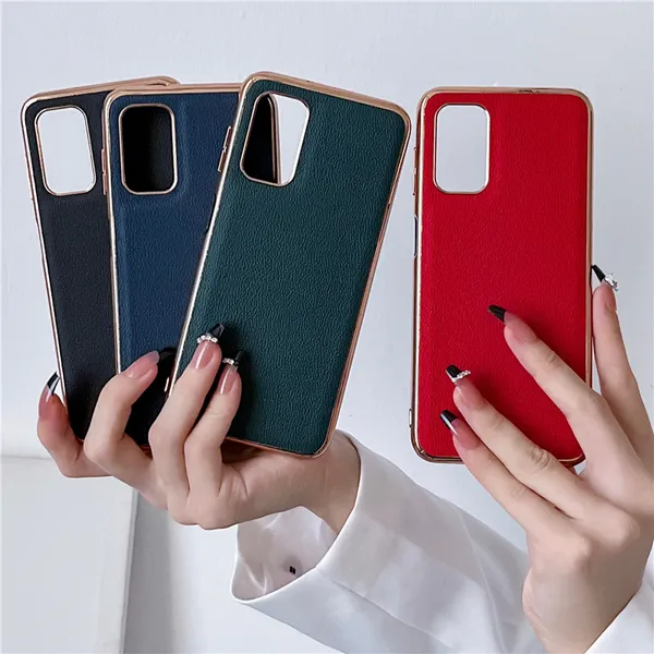 Lychee Grain Vogue Telefono Custodia per iPhone 14 13 Pro Max Samsung Galaxy Z Fold3 Fold4 5G Flip3 Flip4 S23 S22 Sony Xperia 10 1 5 Google Pixel 7 6 Guch di placcatura vera