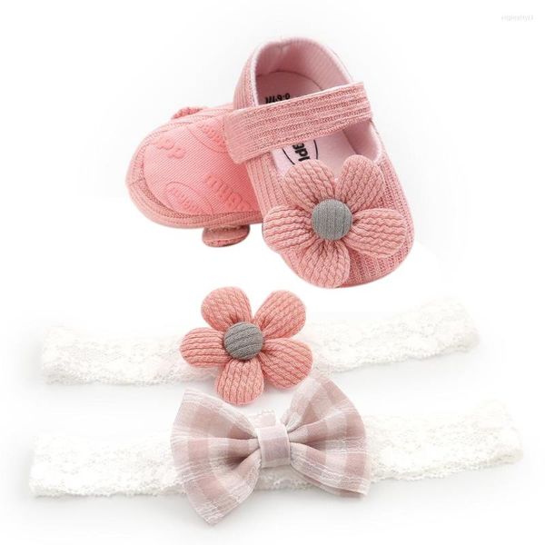 Sapatos atléticos Baby Infant Girl Flor Crib Cribonar Sole Sole Pragem de Cabelas Princess Princess Princess 0-18M