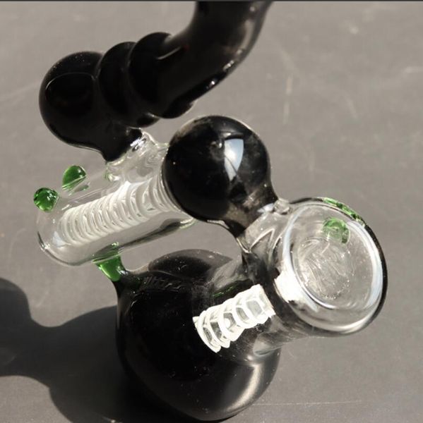 Rauchpfeifen Black Hookah Bubbler Heady Ölbrenner Dreikammer-Glas-Bubbler Wasserbong-Rohr Dab Rig Zubehör Drop Lieferung Dhrdd