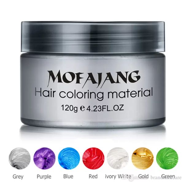 marca Mofajang Hair Wax Coloring 120g hair styling Mofajang Pomade Forte stile ripristinante Pomata cera grande scheletro affettato 8 colori Crema per capelli