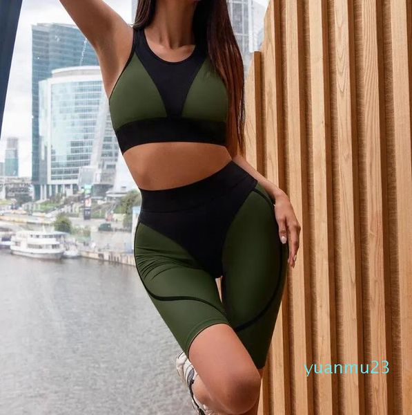 Yoga Routfit Tracksuit Women Sport Set Gym Clothing Fitness Fitness Ternos de corrida