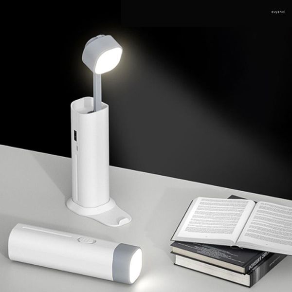 Lampade da tavolo MOONBIFFY Scrivania a LED 3 in 1 con supporto Luci pieghevoli girevoli per la lettura della protezione degli occhi della camera da letto
