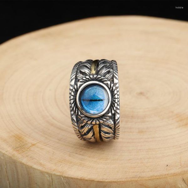 Cluster-Ringe DEAR-LIFE Sterling Silber Vintage offener Ring Thai personalisiert mit Edelsteinen Federschmuck