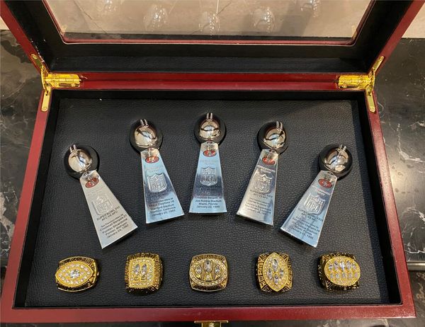 5 pz SF Super Bowl campioni della squadra di calcio anello del campionato trofeo Lombardi souvenir uomo donna ragazzo fan brithday regalo 2024