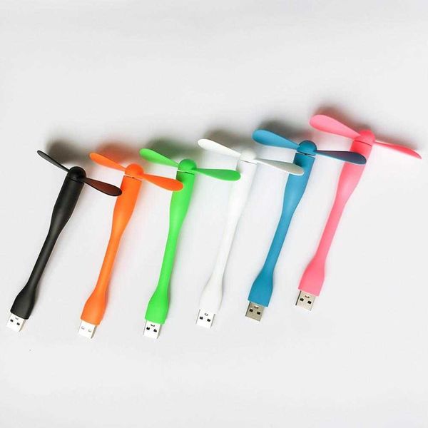 Elektrische Fans Kreative USB Flexible Tragbare Mini Für Power Bank Notebook Computer LED Licht Lampe Sommer Gadgets