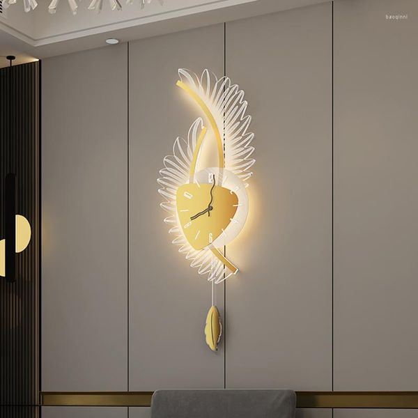 Wanduhren Luxus Große Uhr Weihnachten Wohnzimmer Küche Metall LED Moderne Orologio Parete Wohnkultur ZP50BGZ