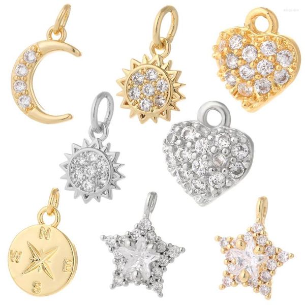 Ciondoli Stelle Luna Sole Per la creazione di gioielli Forniture Cuore Stella Fai da te Orecchini Bracciale Collana