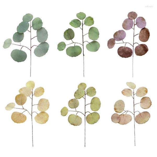 Декоративные цветы искусственные эвкалиптовые листья домашние украшения стол цветочный композиция красочная 8 шелковая ткань