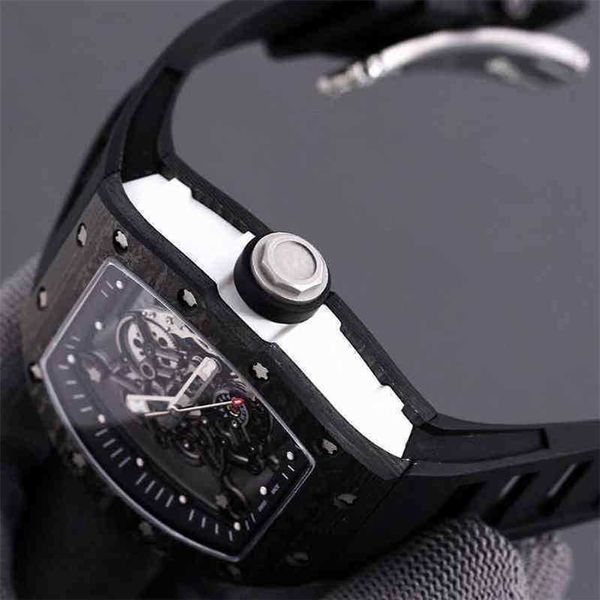 Andere Uhren Mechanische Richa Business Leisure Mill Rm055 Vollautomatische R Carbon Fiber Case Tape Herrenuhr U6p1 Hohe Qualität