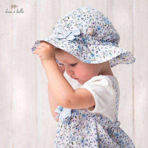 Caps Chapéus DBJ16493-H Dave Bella Summer Fashion Baby Girls Bow Bow Floral Print Girl Hat 230313