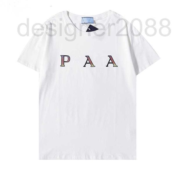 T-shirt da uomo Designer di t-shirt di marca italiana di lusso Abbigliamento Colorato processo di goffratura riflettente lettera manica corta primavera estate marea HPX8