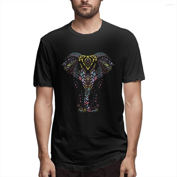 T-shirt da uomo T-shirt a maniche corte con elefante ricamato T-shirt estive T-shirt alla moda