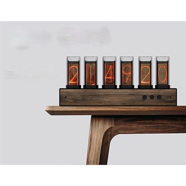 Orologi da parete Orologio digitale analogico digitale Orologio elettronico da tavolo Nixie Tube Desk Led Desktop Home Decor Garden 220426 Drop Delivery Dhk1F