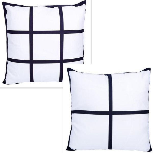 Painéis de armazém local Tampa de travesseiro em branco Sublimação Caso de travesseiro de poliéster preto Cushion Tampa de sofá -sofá de travesseiros 40*40cm 30pcs/estojo