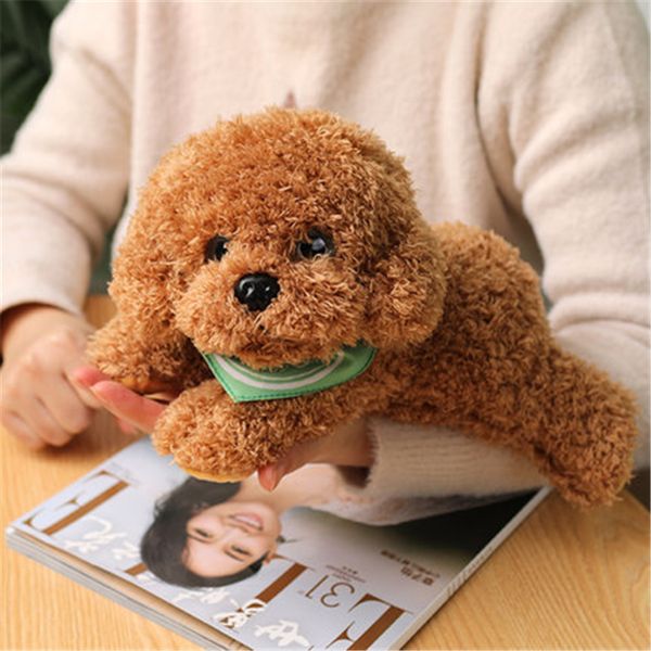 Soft Realistic Realistic Teddy Dog Plush Toy Simulação engraçada Dolls de cachorrinho de cachorro adorável presente de aniversário para crianças meninas LA551