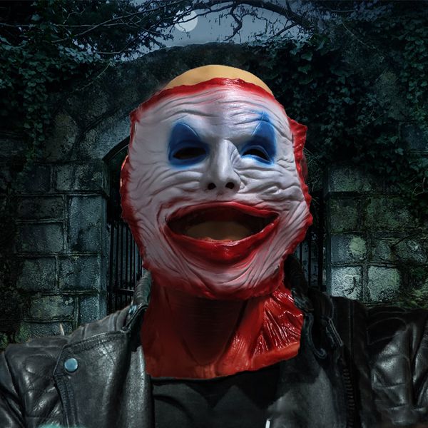 Maschere per feste Halloween Horror Teschio Maschera per la bocca Maschera mobile a due strati Jack Clown Stanza segreta Fuga Casa stregata Zombie Fantasma Costume 230313