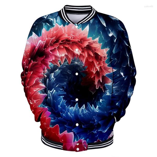 Herrenjacken Dreidimensionales Vortex-Kostüm 3D-Baseballjacke Mantel Männer Frauen Hoodie Sweatshirts Langarm Unisex Hoodies Tops