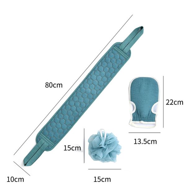 3pcs кузов скруббер набор для ванной перчатки для душа отшелушивающая скраба губка
