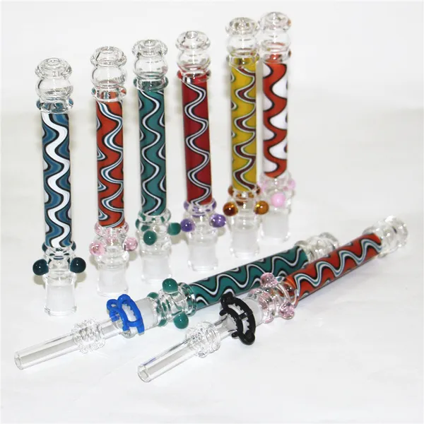 10mm Dritto NC Nettare Narghilè bong Mini Accessori per fumatori Narghilè Quarzo Nail olio Rig Dab Paglia Tubo dell'acqua con pluriball Keck NC