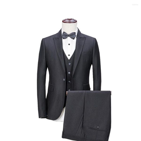 Abiti da uomo Abito nero Uomo Custom Made Bespoke Classic Wedding Tailor Groom S-5XL