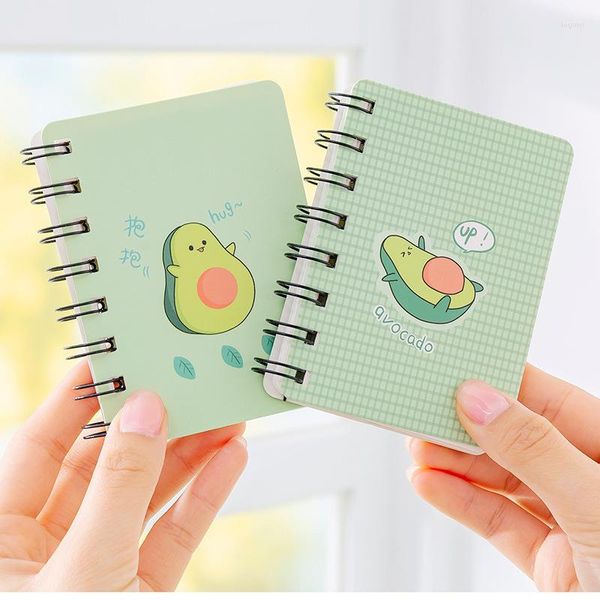 Tagebuch Notebooks Schüler Süßes Avocado -Seitenflip -Spule -Buch mit tragbarem A7 Notebook Student Mini Pocket klein