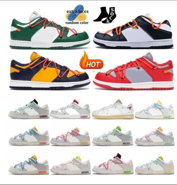 Designers de sapatos casuais Dear Summer Lote 1 05 Of 50 Collection Red Pine Orange Green Low White OW The 50 TS Trainer Chunky UNC Masculino Feminino Tênis S1