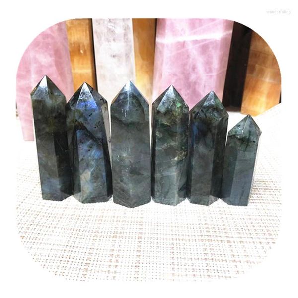 Декоративные фигурки натуральные полированные лабрадоритовые палочка башня кристаллические камни для домашнего декора