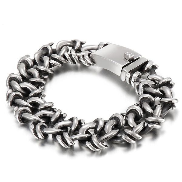 Punk vintage Irregular Special Design Metal Link Chain Men Bracelet Bracelet Aço inoxidável Viking Moda Viking Bike Biker Jóias