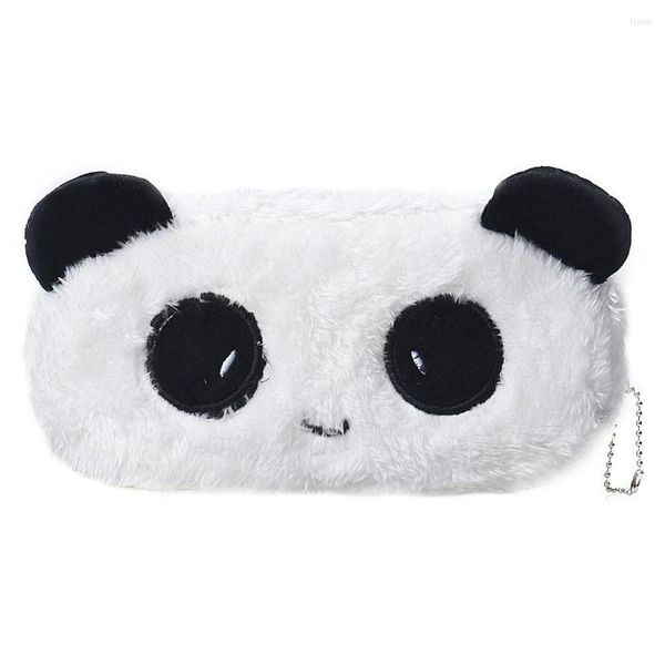 Simpatico cartone animato Panda Astuccio per penne grande in peluche bianco per regalo per bambini Forniture di cancelleria per la scuola Strumento Leggero Kawaii Penbag