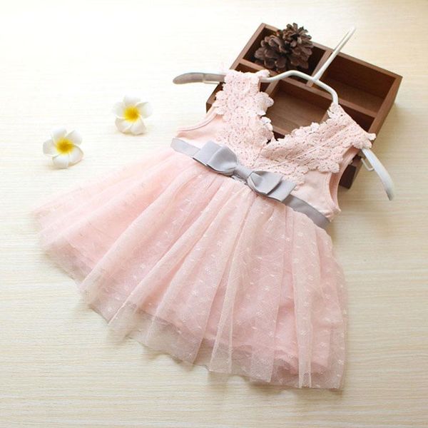 Abiti da ragazza Fashion Borns Baby Battesimo Princess Dressing 1 Year Birthday Party Dress Infant Summer Stoffa senza maniche