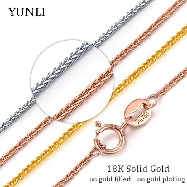 Strands Strings Yunli Real 18k Gold Countrace Match Match Chain Solid Au750 Chopin Chain for Women Fine Jewelry Wedding Gift 230311