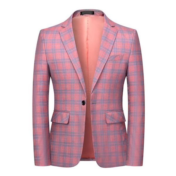 Männer Anzüge Blazer Fashion Spring und Herbst Casual Men Plaid Cotton Slim England Anzug Blaser Maskulino Männlicher Jacke 6xl 230313