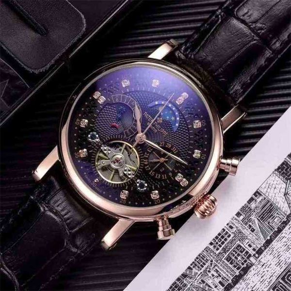 Super Torque Flywheel Известный бренд Baifujiangshi D Ton Feili Men's Culli-Automatic Mechanical Perpetual Calendar Series