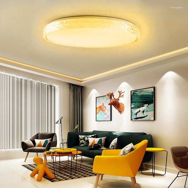 Deckenleuchten, moderne LED-Lampe, 90 W, weißer Diamantrand, rund, 220 V, für Schlafzimmer, Küche, Wohnzimmer, Innenbeleuchtung