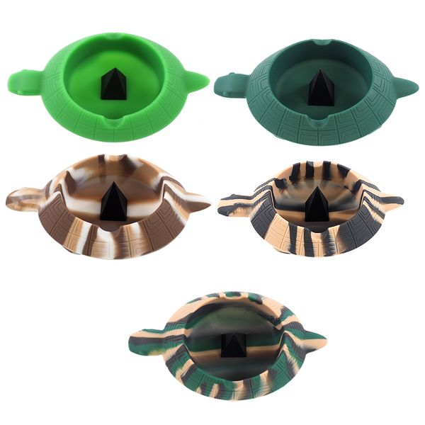 Posacenere Accessori per fumatori Vassoio raccogli cenere in silicone a forma di tartaruga per pipe da fumo Posacenere facili da pulire