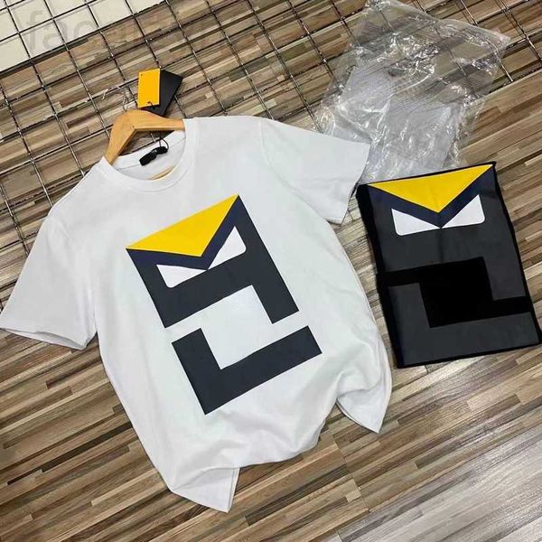 Camisetas masculinas designer de verão de manga curta camiseta de camiseta fd fd tshirt masculina algodão camiseta moda ff pequeno monstro impressão pullover tee 4xl 5xl 73fe