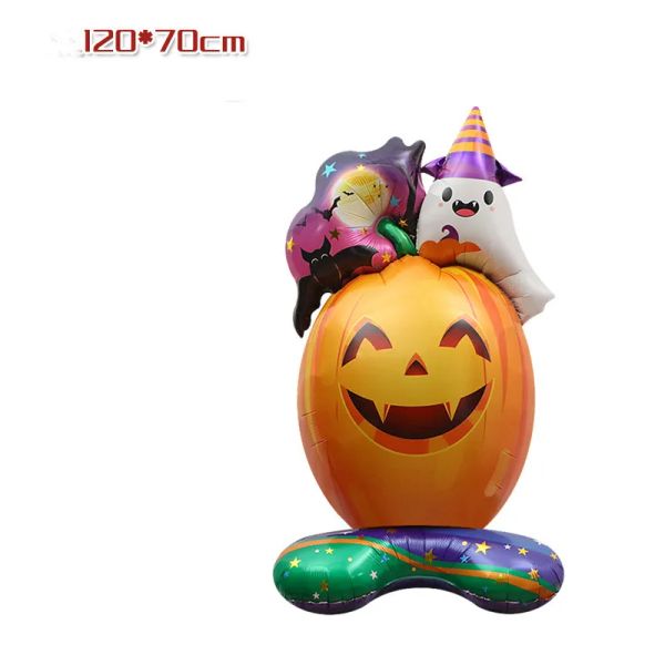 Halloween decoração adereços de brinquedo balão 4d bruxa em pé de árvore jateada em forma de abóbora cartoon balão crianças presentes