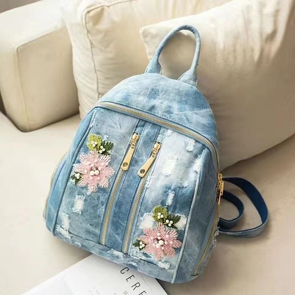 Bolsas da escola xiu li marca moda feminina mochila wask cowboy para colégio jeans mochila Trendy s bolsa 230313