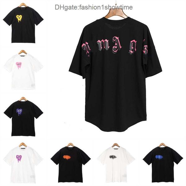 Herren T-Shirts Chao Marke Angel Letter Direkter Sprühdruck Kurzarm T-Shirt Palme Netz Rot Jugend Frühling und Sommer 9QXA