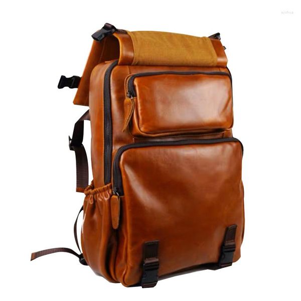 Borse da esterno Zaino da scuola in pelle PU Borsa da viaggio di grande capacità Laptop Borsone impermeabile Uomo Donna Flip Sport Fitness Palestra