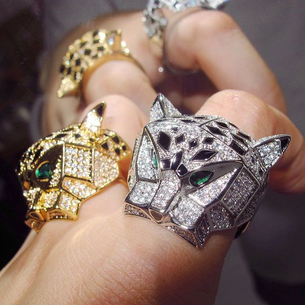 Кольцо -кольцо кольца леопардового головки