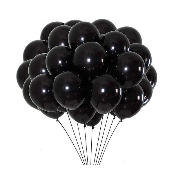 Decoração de festa Balões pretos Balloon Balão Decoração Globo Latex Balão 100pcs Round Helium Rosa Temático Casamento Patry Decor Y2303