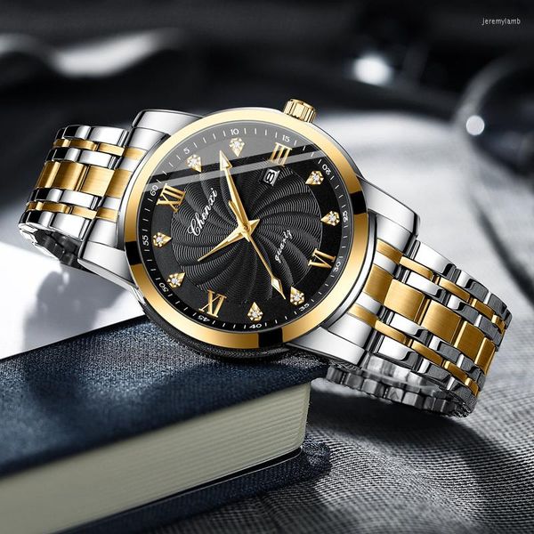 Armbanduhren 2023 CHENXI Armbanduhren für Herren Edelstahl Klassische Armbanduhr Wasserdicht Business Casual Uhr Quarzuhr