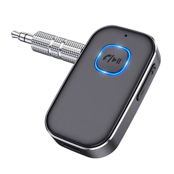 J22 Bluetooth-Empfänger AUX MP3-Sender Auto-Adapter Tragbarer kabelloser Audio-Adapter 3,5 mm Aux mit Mikrofon