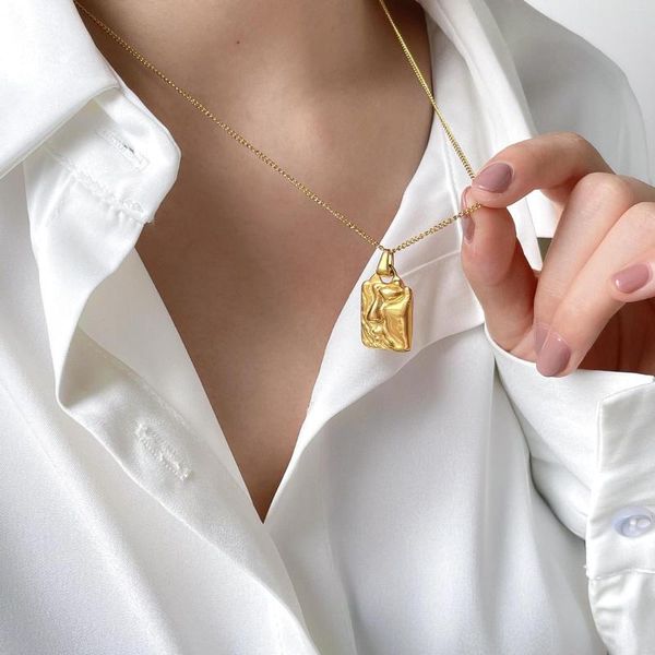 Ketten Retro Gesicht Anhänger Halskette Für Frauen Männer Metall Halsketten Gold Farbe Edelstahl Mode Schmuck Kragen 2023